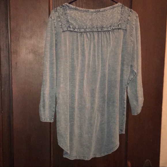 Lucky Brand Lace Bib Top Blue - Picture 6 of 8